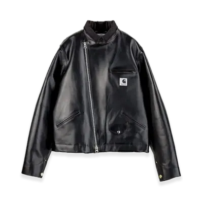 sacai x Carhartt WIP Leather Jacket Mens "Black"