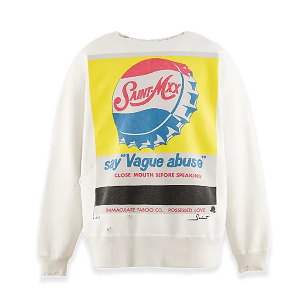 SAINT Mxxxxxx Crew Neck Sweat Vague Abuse "White"