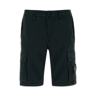 Stone Island Stretch Cotton Bermuda Shorts "Black"
