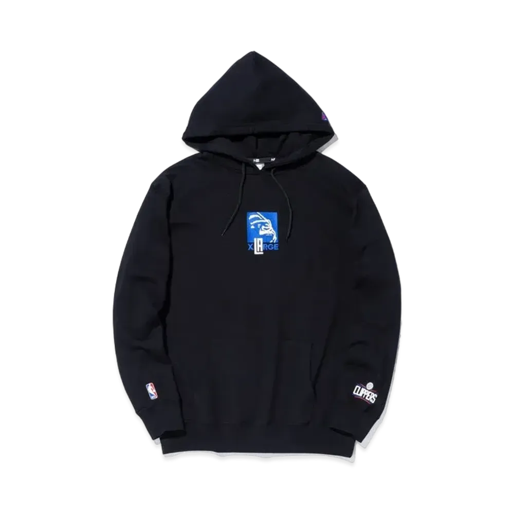 XLARGE x New Era x NBA CLIPPERS MIX LOGO PULLOVER HOODED SWEAT "Black"