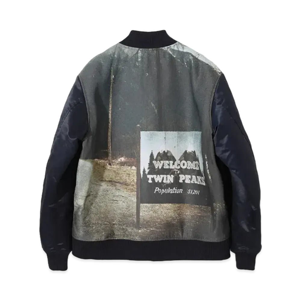 UNDERCOVER Twin Peaks Satin Twill Stadium Jacket "Navy"