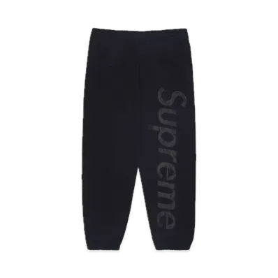 Supreme Satin Applique Sweatpant (23FW) "Black"