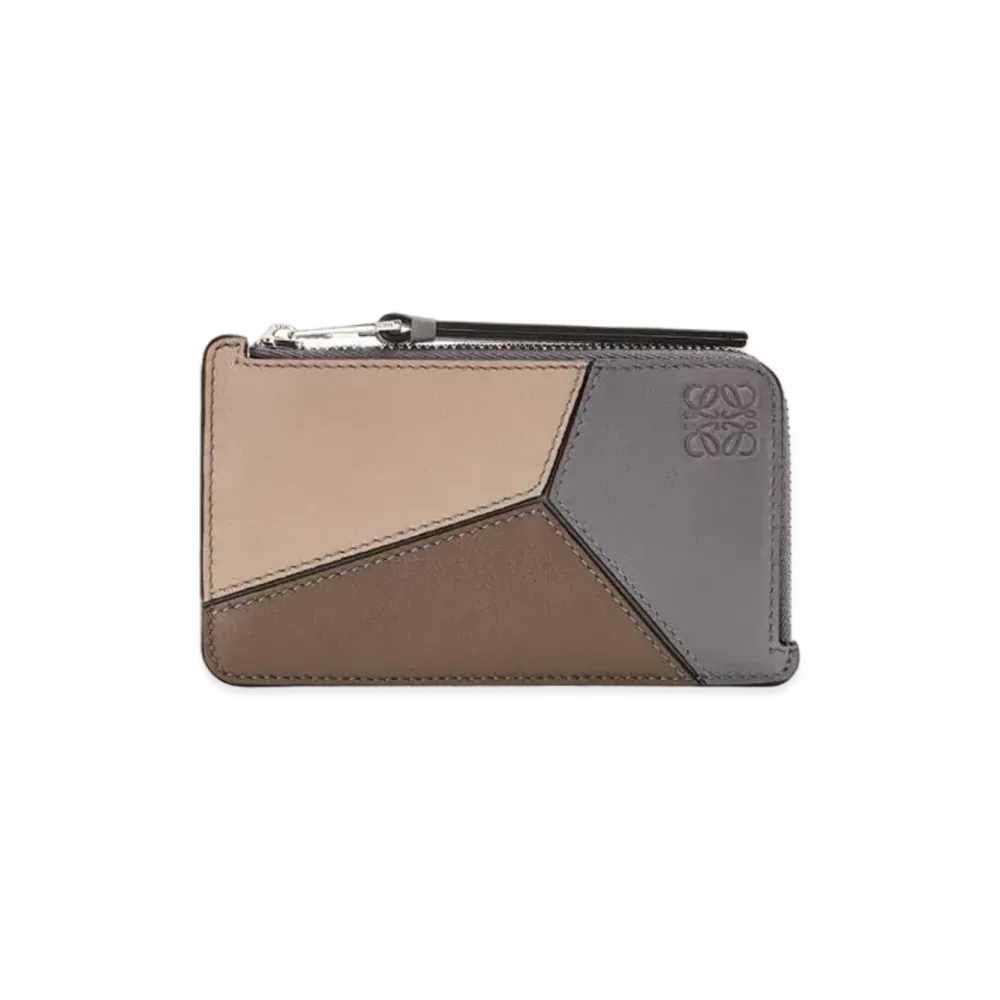 LOEWE Puzzle Coin Cardholder In Classic Calfskin "Grey/Tundra"
