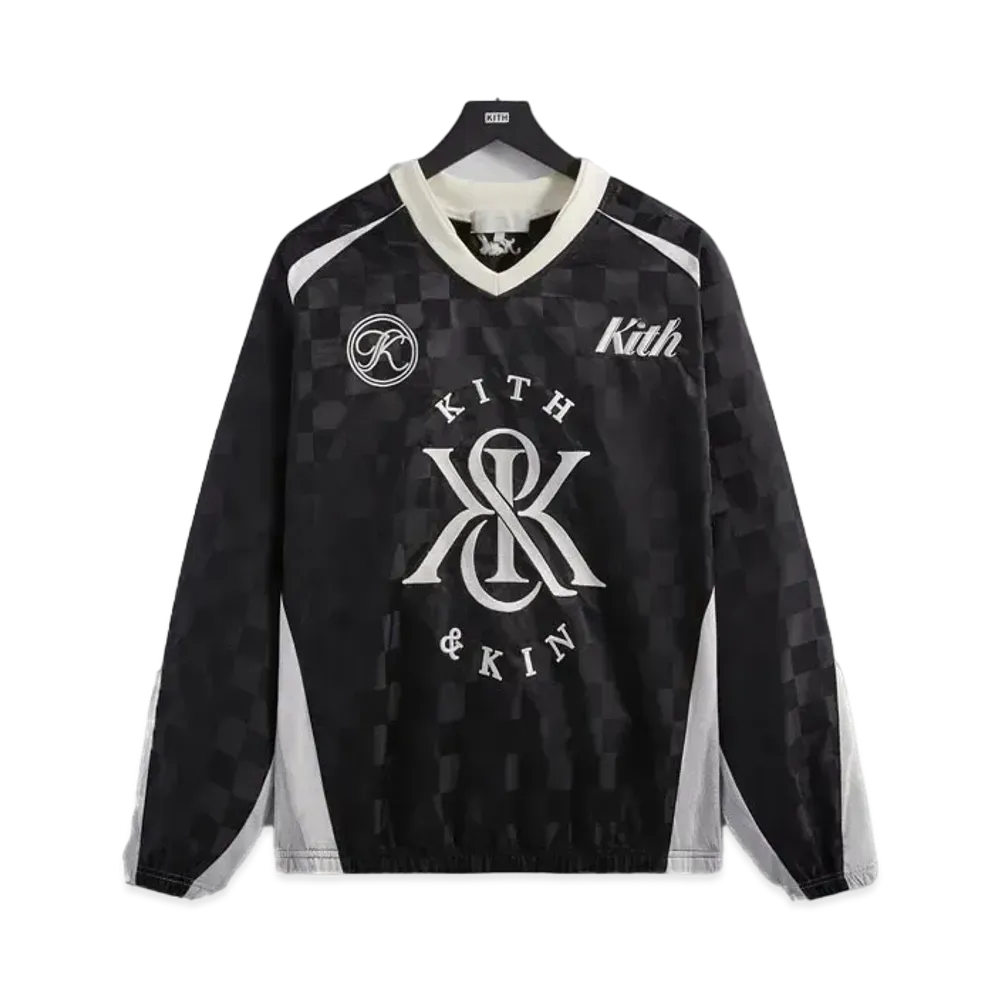 Kith Checkered Satin Dayton Combo Pullover "Black"