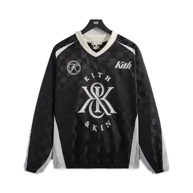 Kith Checkered Satin Dayton Combo Pullover "Black"