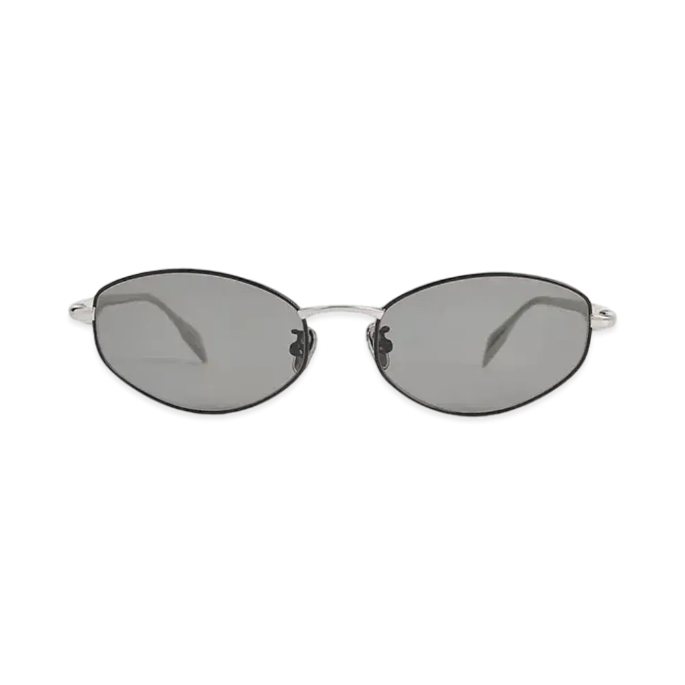 CHARLES & KEITH Crystal Accent Oval Sunglasses "Noir"