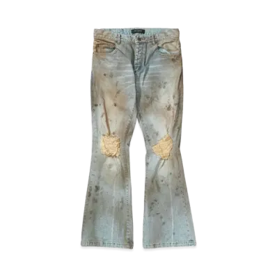 MLVINCE DISTRESSED FLARE JEANS "FADE INDIGO"