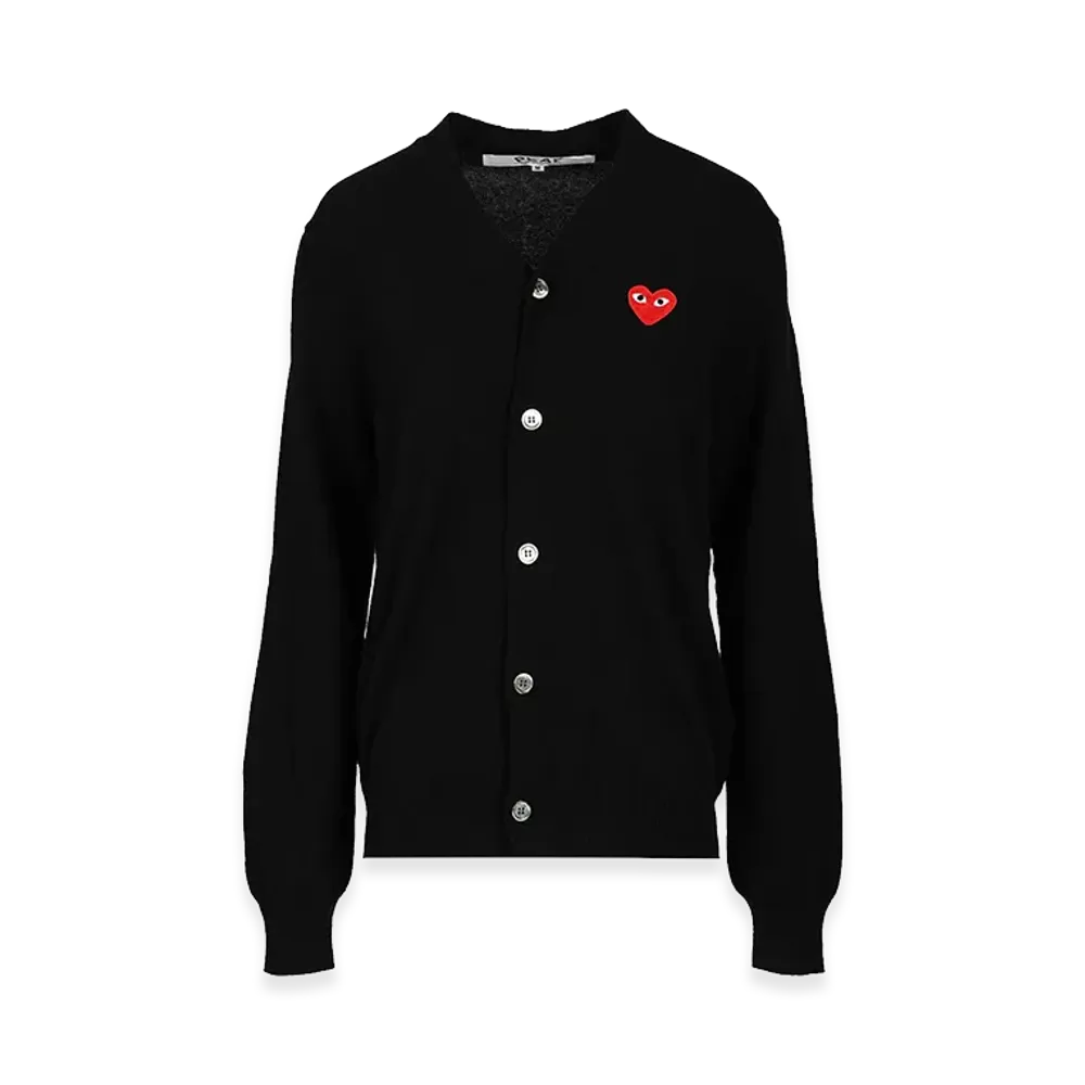 PLAY COMME des GARCONS Wool Cardigan "Black"