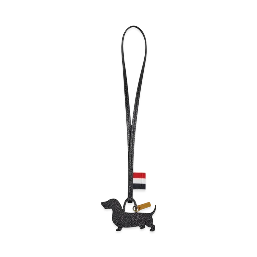 THOM BROWNE Hector Bag Charm "Black"