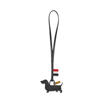 THOM BROWNE Hector Bag Charm "Black"