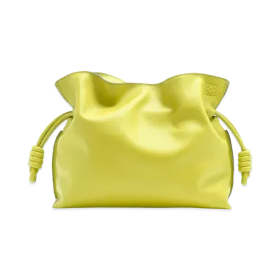 LOEWE Flamenco Clutch In Nappa Calfskin "Lime Yellow"