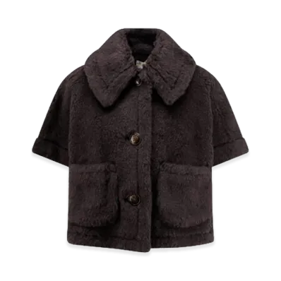 Max Mara Women's Newterzo Teddy Bear Cape "Black"