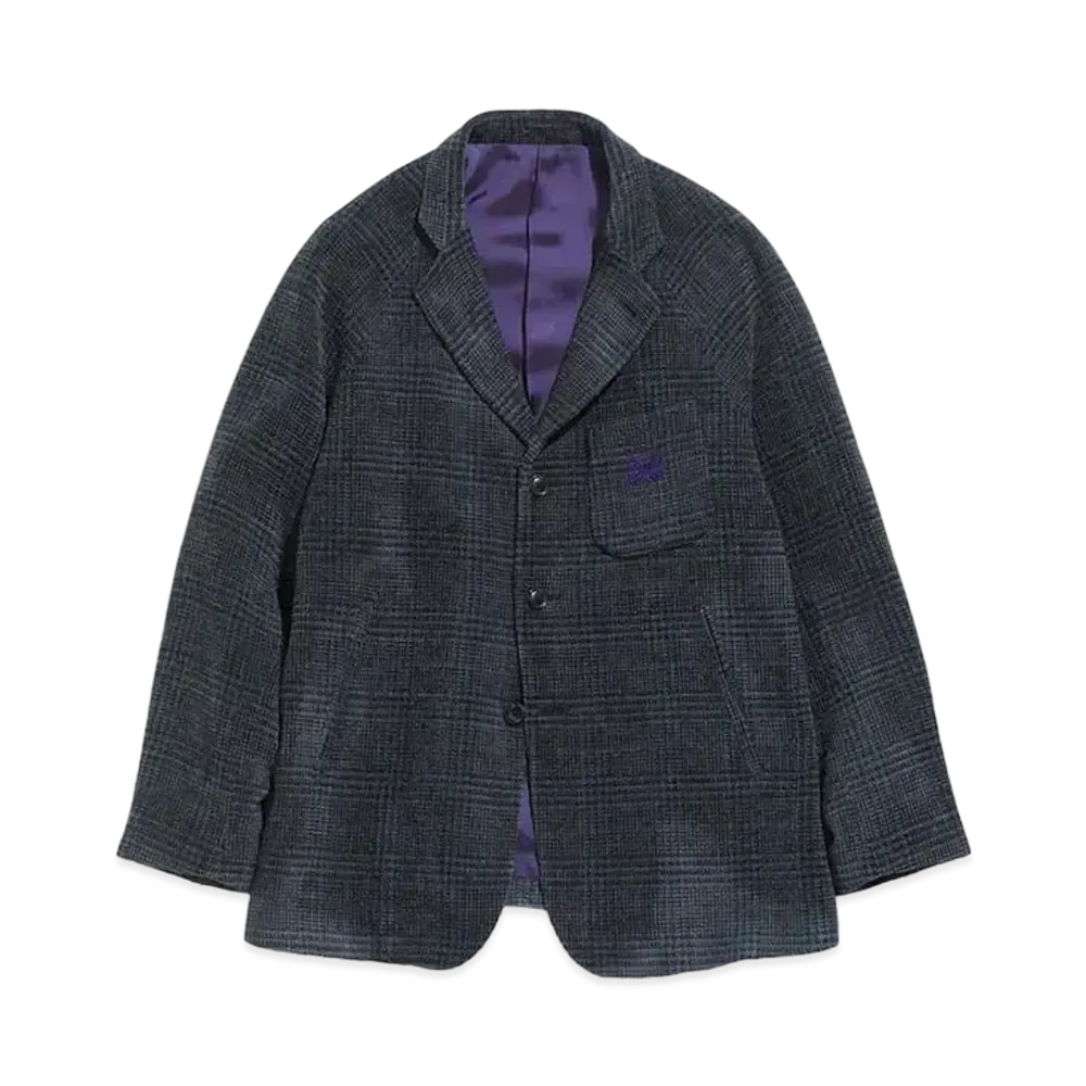Needles RAGLAN JACKET - AC/C PLAID MOLE TWILL "Navy"