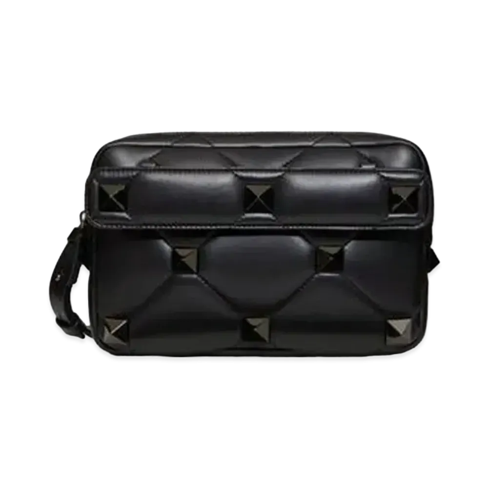 Valentino Roman Studs Nappa Leather Crossbody Bag "Black"