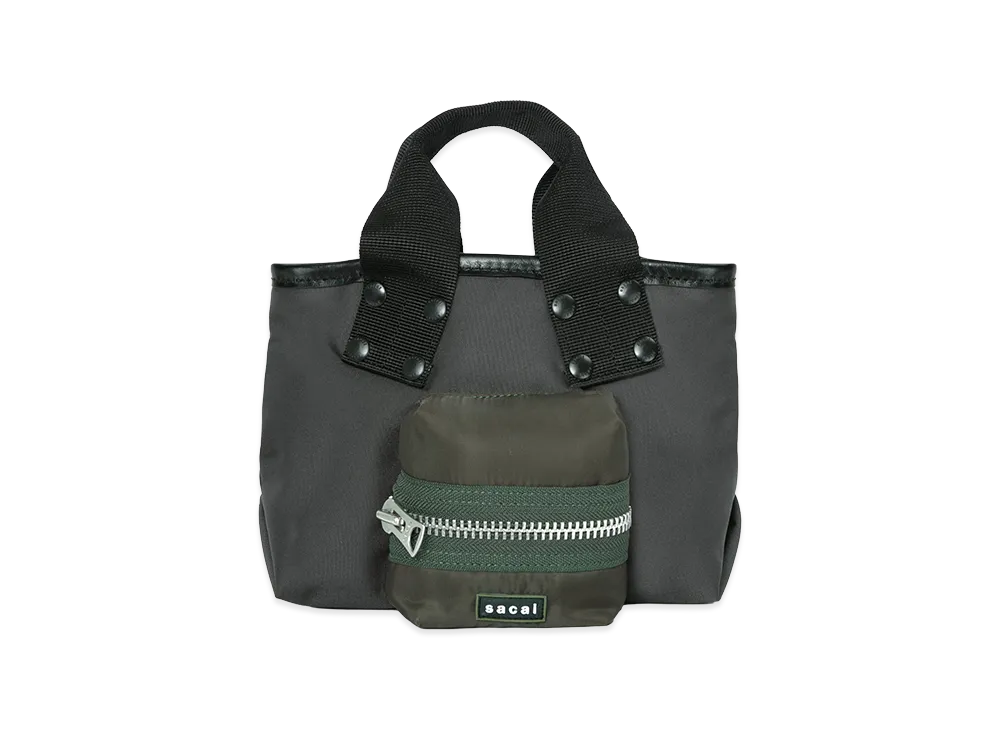 sacai Pocket Tote Bag Small "Dark Khaki"