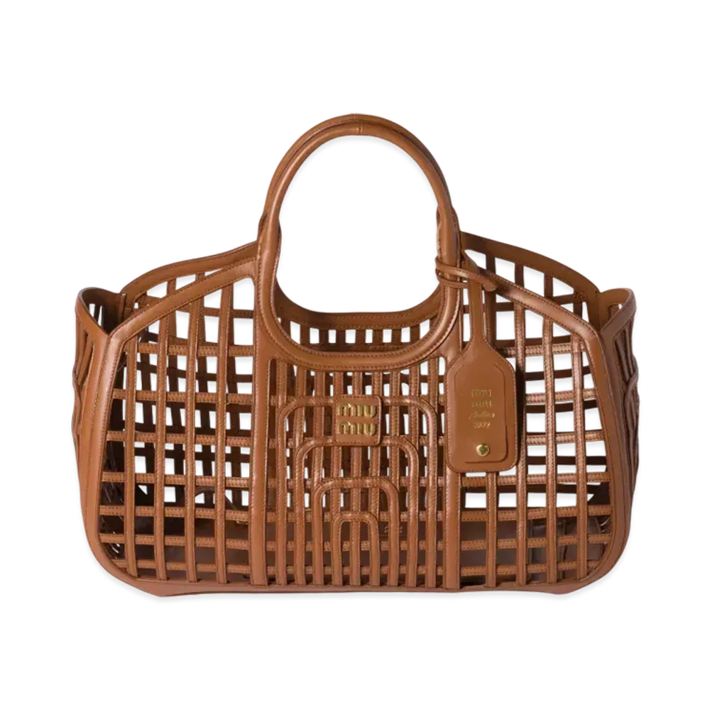 MIUMIU Leather Basket "Cognac"