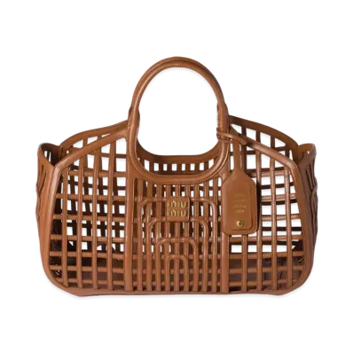 MIUMIU Leather Basket "Cognac"
