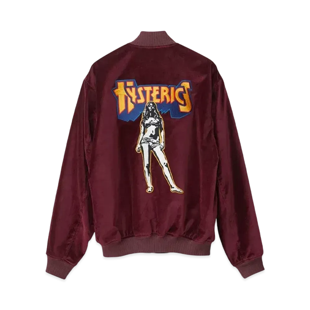 HYSTERIC GLAMOUR Bad Ass Mama Embroidery Velveteen Sukajan "Red"