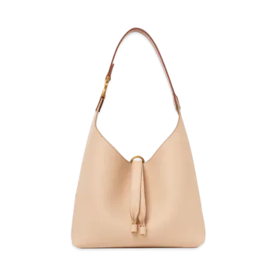 Chloe Small Marcie Hobo Bag In Grained Leather "Cement Pink"