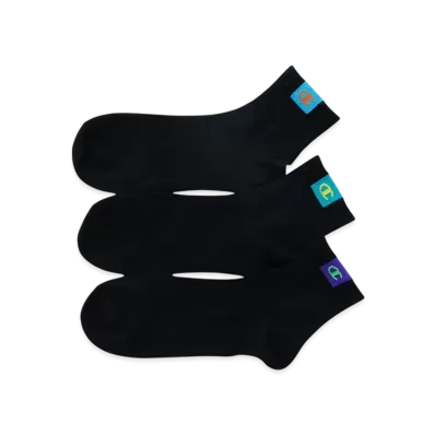 Champion 3-Pair Quarter Length Socks "Black"