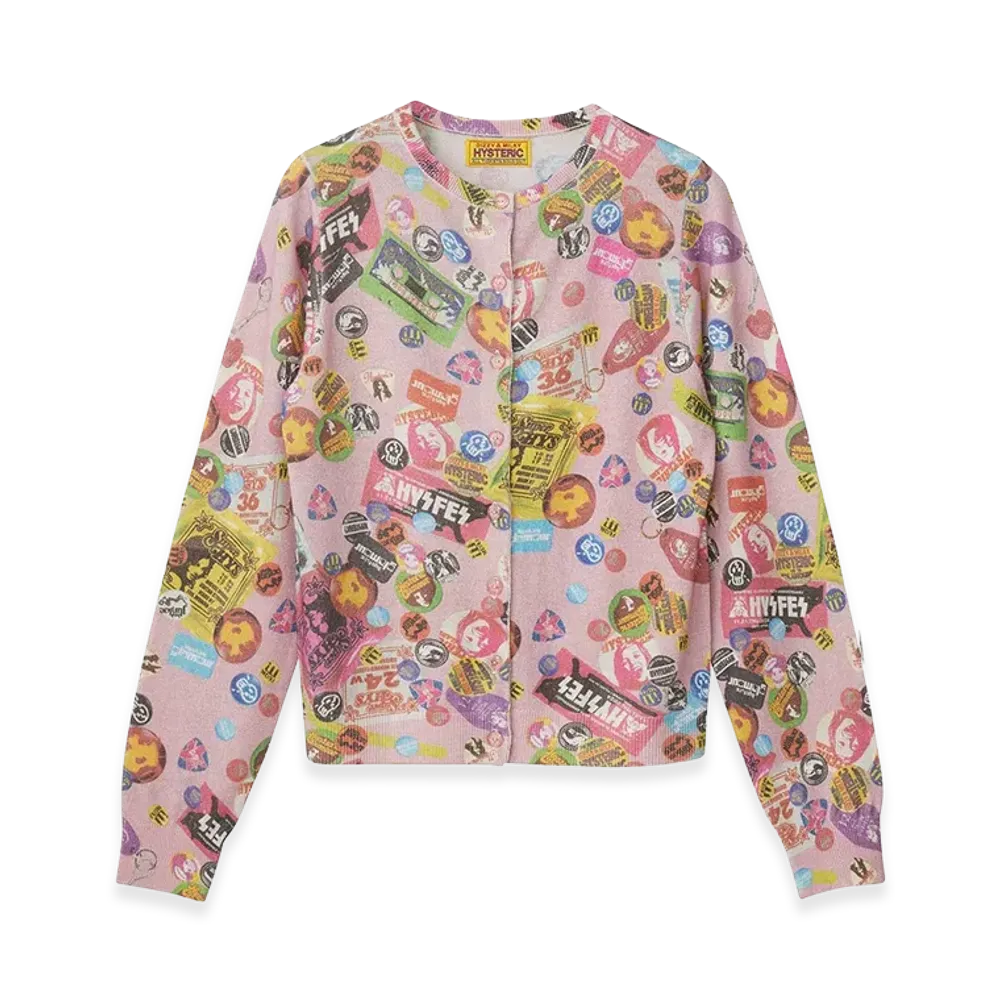 HYSTERIC GLAMOUR Women's Guitar Days Cardigan "Pink"