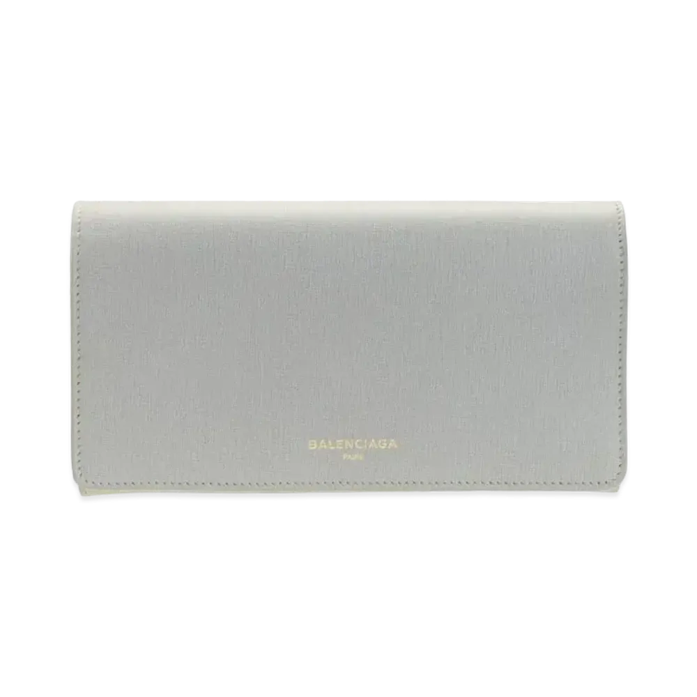 BALENCIAGA Essential Leather Flap Long Wallet "Gray"