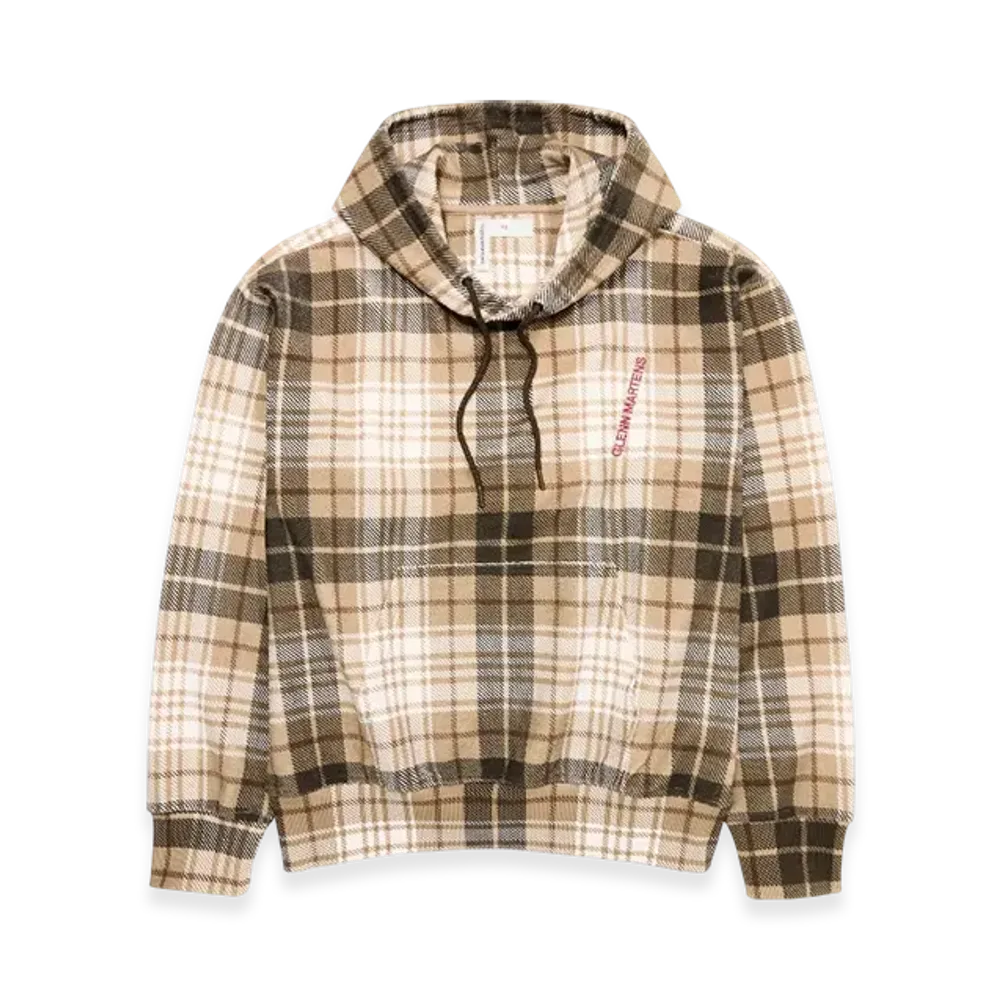 H&M x Glenn Martens Check Sweat Hoodie "Beige"