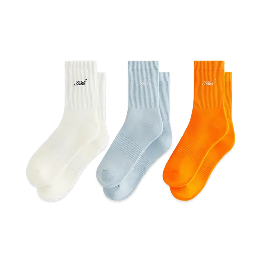 Kith Women's 3-Pack Lightweight Cotton Classic Crew Sock "Multi"