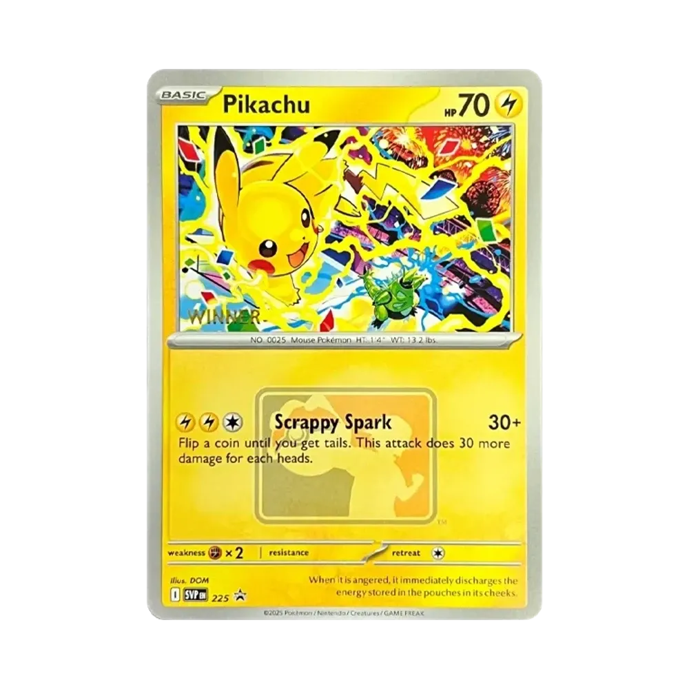 ピカチュウ P [SVP EN 225]【英語版】(プロモーションカード「2025 ワールドセレブレーション トーナメント ローカルリーグ 優勝」)