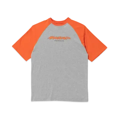 BlackEyePatch Beez-Eye-P Script Logo Raglan Tee "Orange/H.Gray"