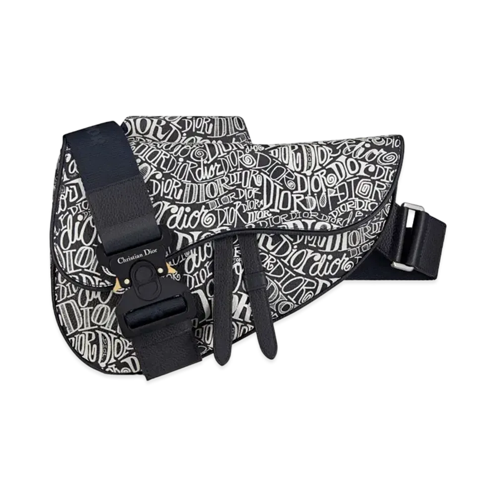 Dior x Shawn Stussy Motif Saddle Bag "Navy"