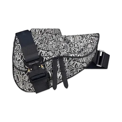 Dior x Shawn Stussy Motif Saddle Bag "Navy"