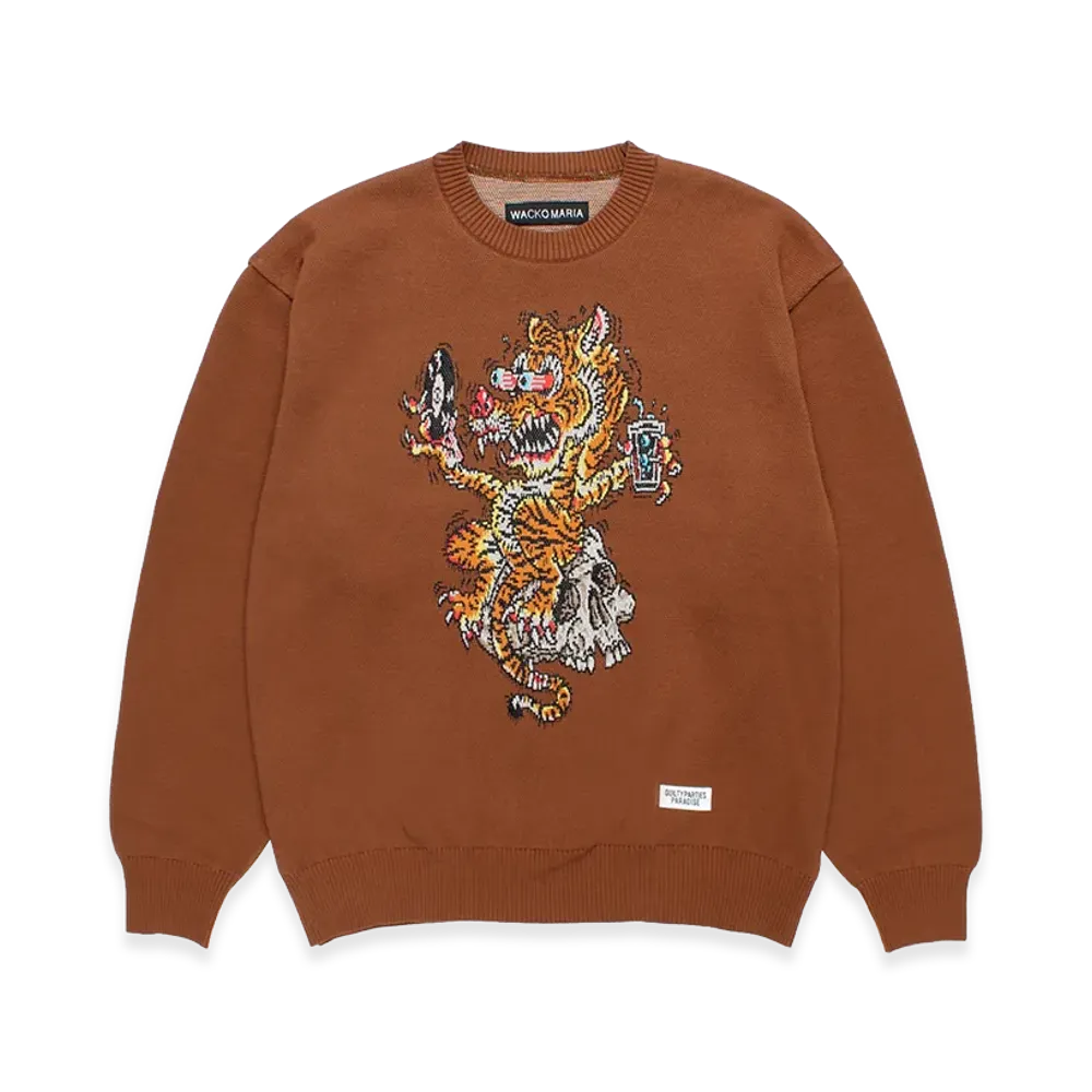 WACKO MARIA Tim Lehi / Jacquard Knit Sweater "Brown"
