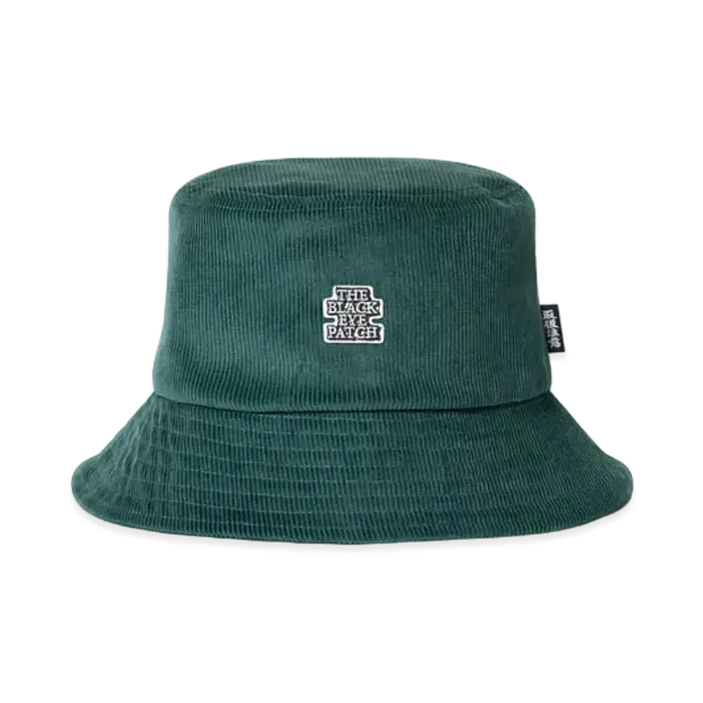 Black Eye Patch OG Label Corduroy Bucket Hat "Green"