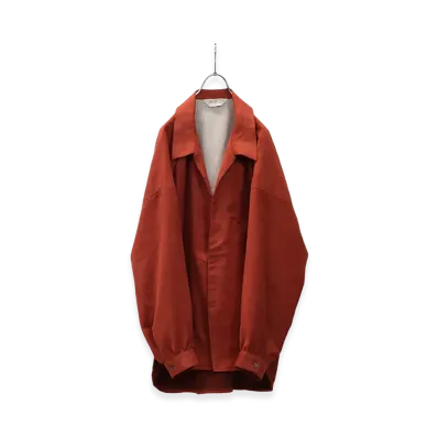 ANCELLM Vegan Suede Long Shirt "Red"