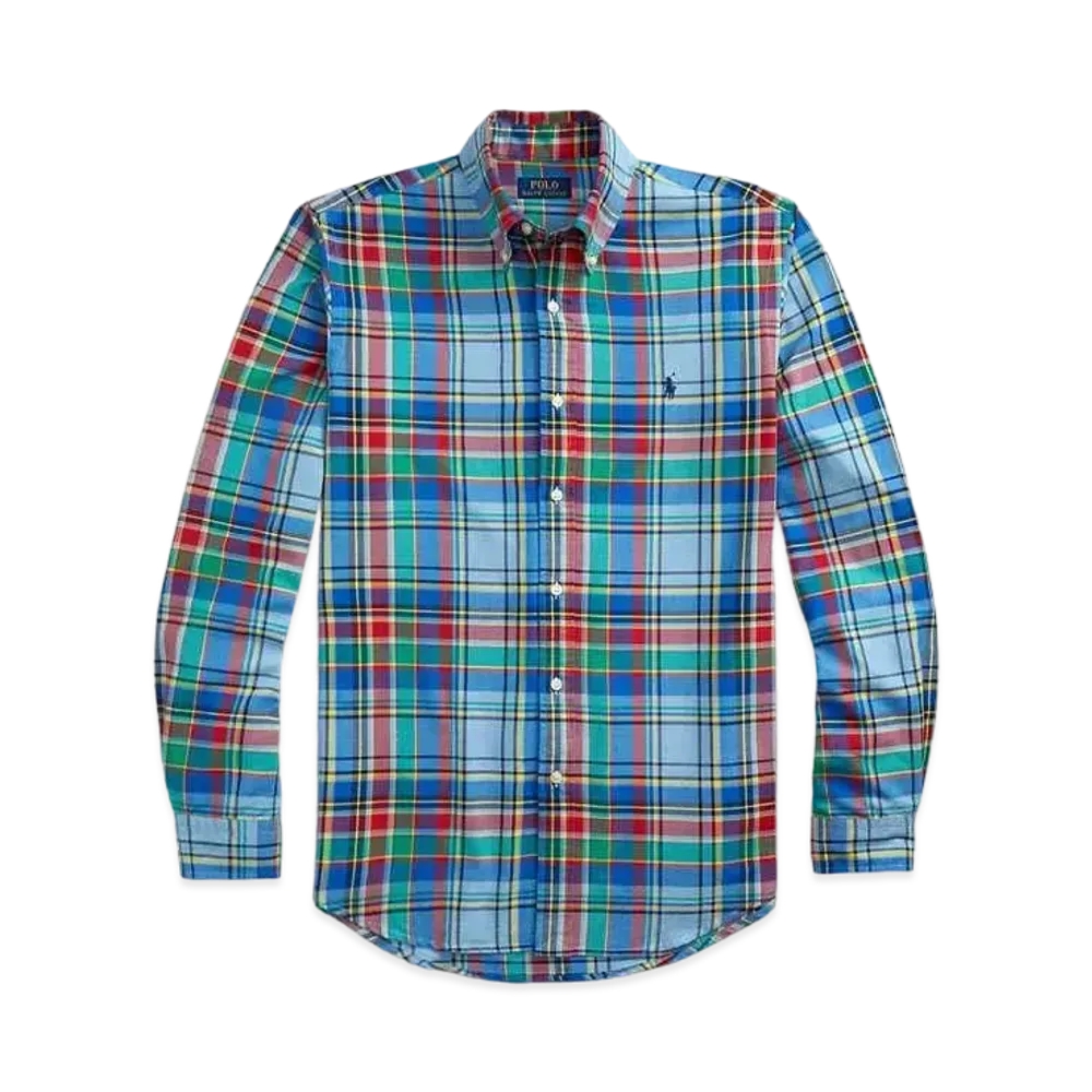Polo Ralph Lauren Classic Fit Plaid Oxford Shirt "Blue"