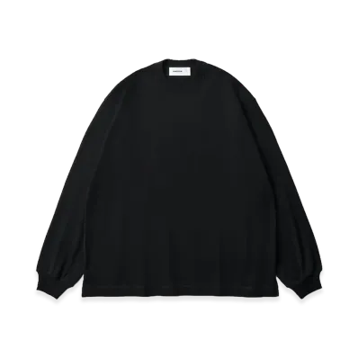 everyone Rich Cotton Long Sleeve Tee Shirt "Black"
