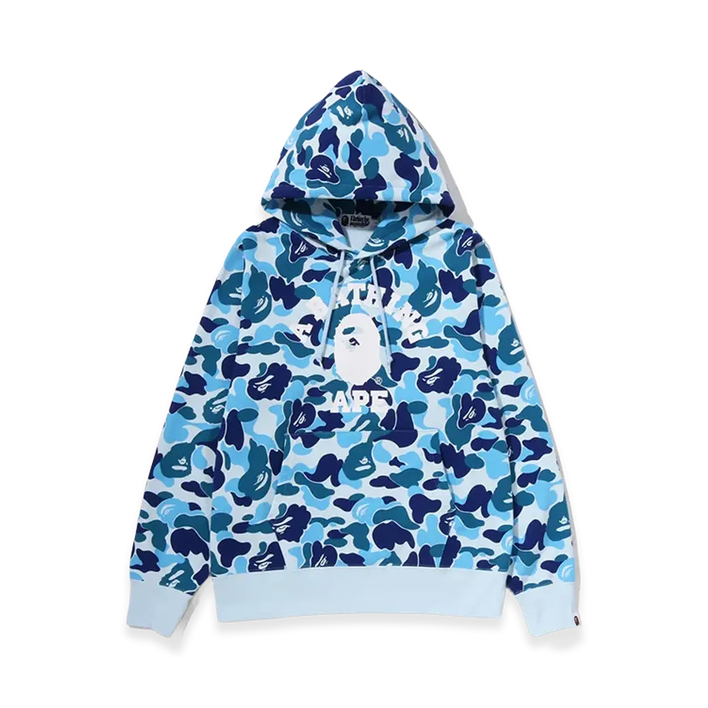 A BATHING APE ABC Camo College Pullover Hoodie "Blue"