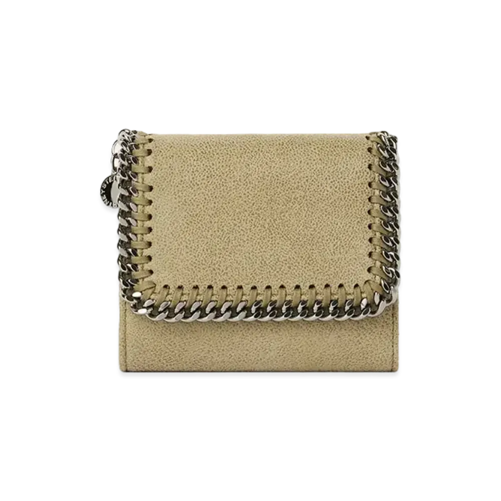 Stella McCartney Falabella Small Flap Wallet "Light Khaki"