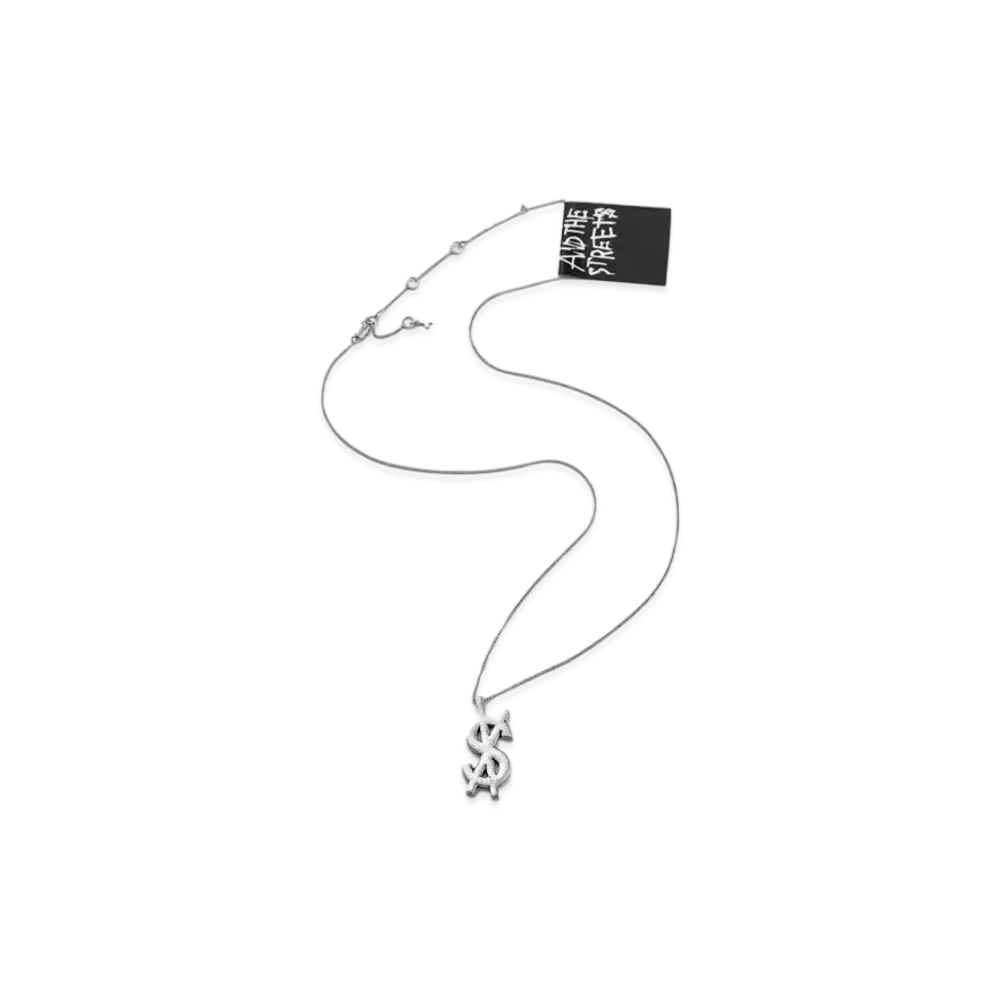KSUBI 925 Dripps Cross Dollar Necklace "Silver"