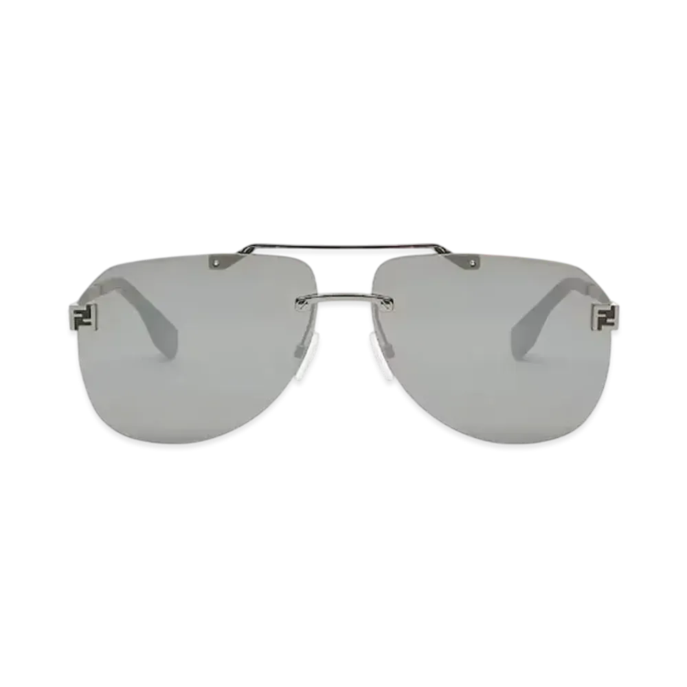 FENDI Sky Ruthenium-Colored Metal Sunglasses "Black"