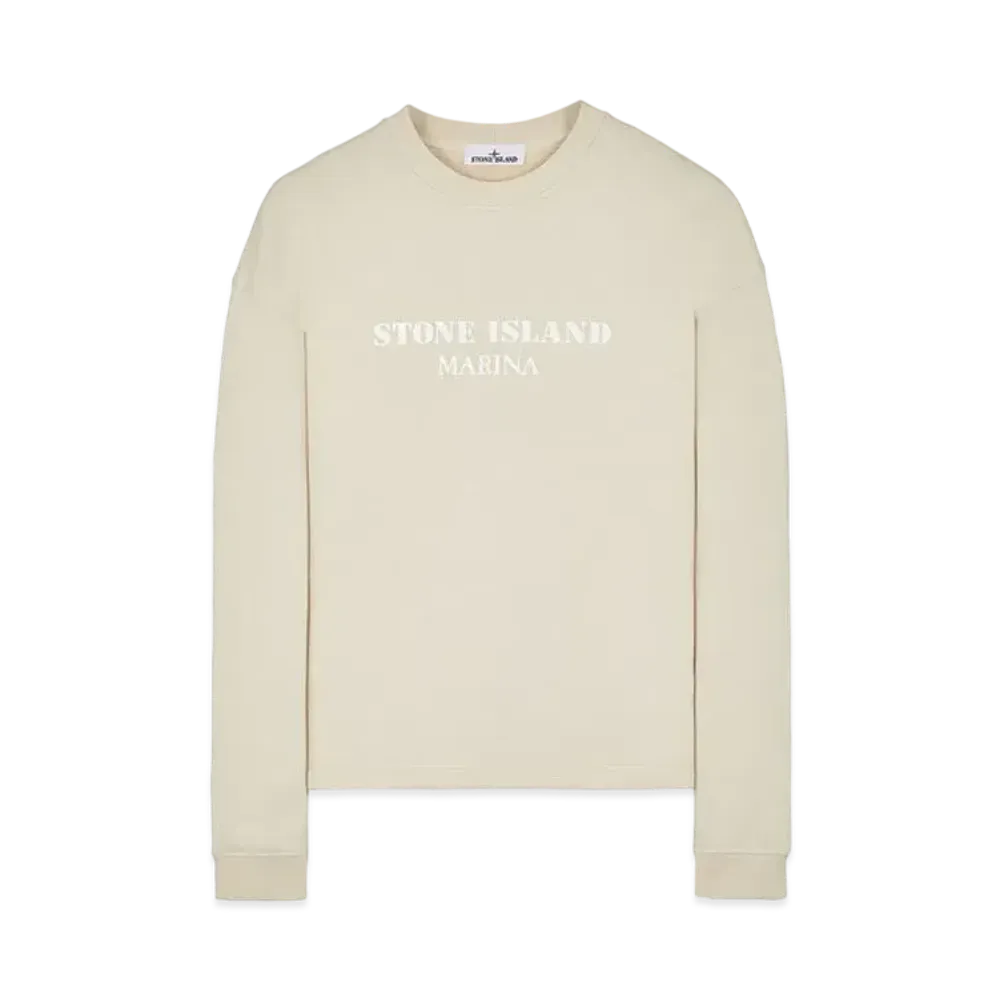 Stone Island 671X6 Marina Crew Neck Sweatshirt "Mastic White"