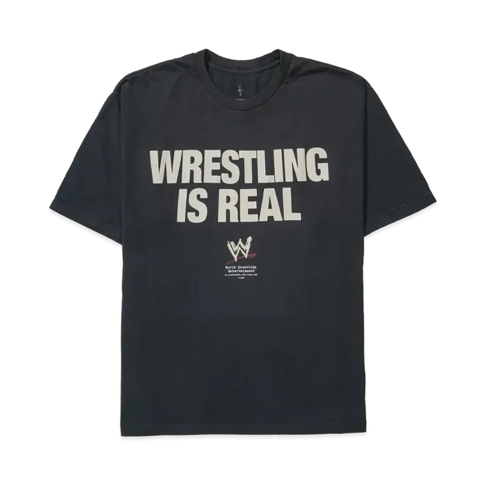 Travis Scott Cactus Jack x WWE Wrestling Is Real Tee "Black"
