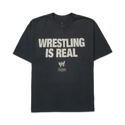 Travis Scott Cactus Jack x WWE Wrestling Is Real Tee "Black"
