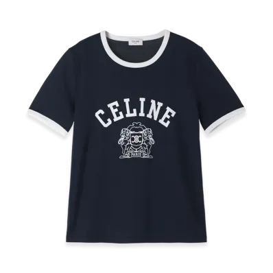 CELINE T-Shirt 70'S Blason "Navy/Offwhite"