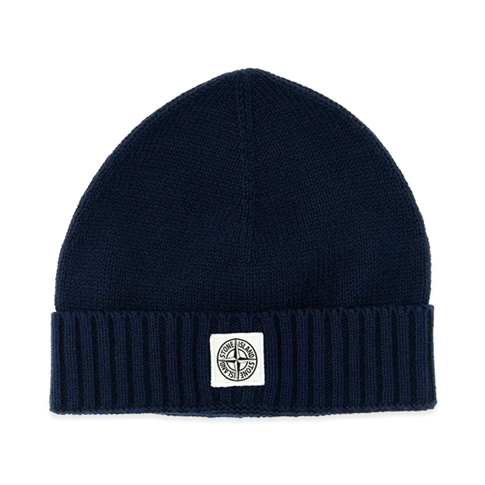 Stone Island Kids Logo Patch Beanie "Blue"