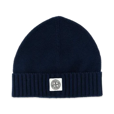 Stone Island Kids Logo Patch Beanie "Blue"