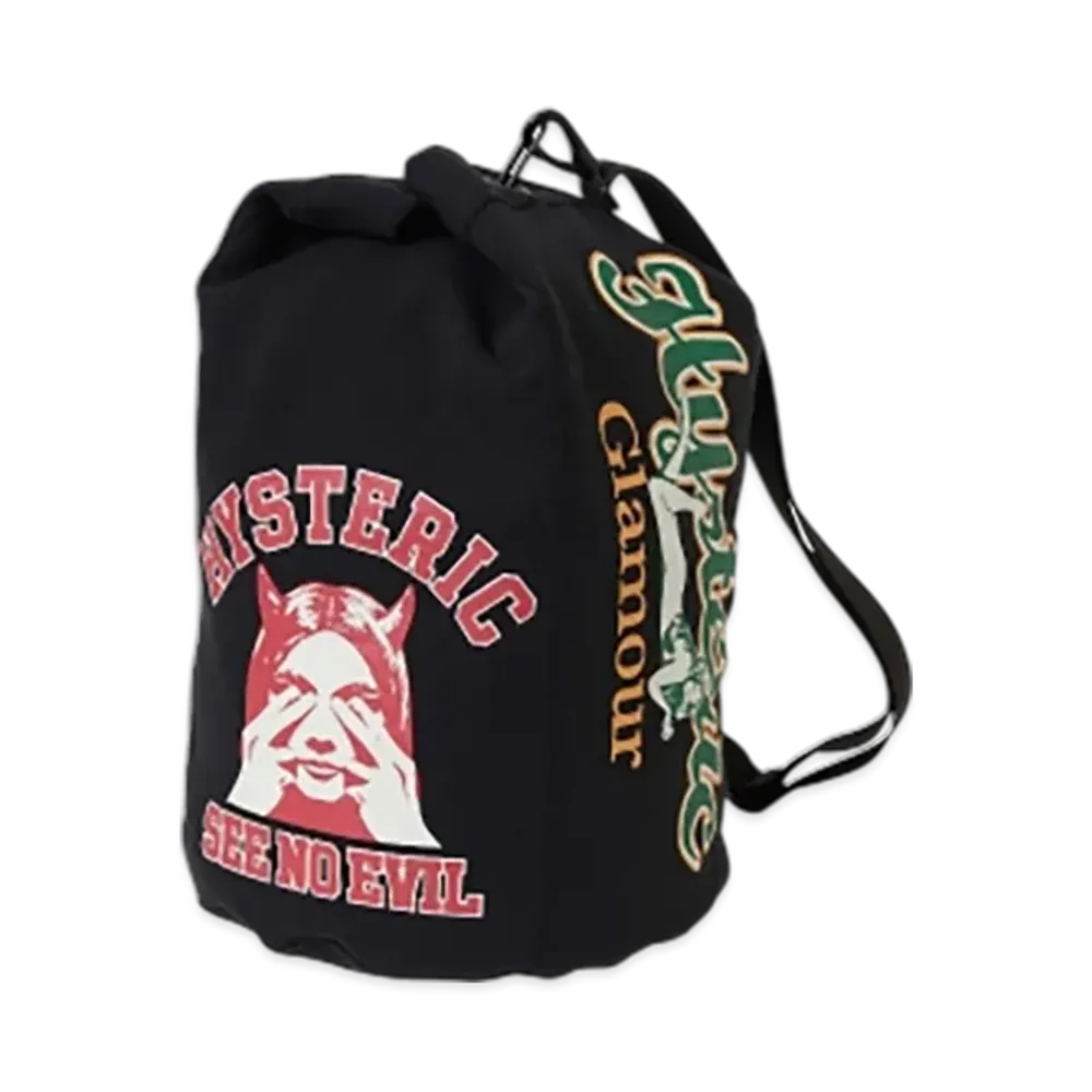 HYSTERIC GLAMOUR Colleege Collage Sweat Shoulder Bag "Black"