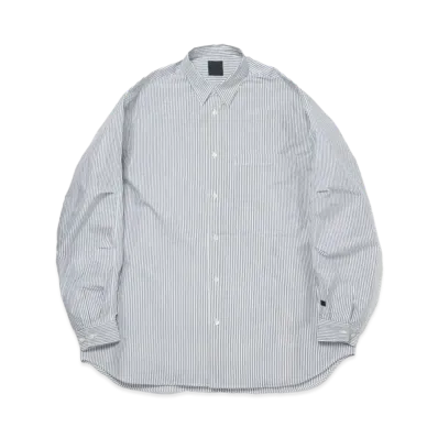 DAIWA PIER39 Tech Regular Collar Shirt L/S Stripe "WhitexNavy"