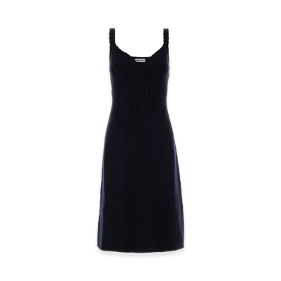 MIU MIU Women's Wool Dress "Navy Blue"